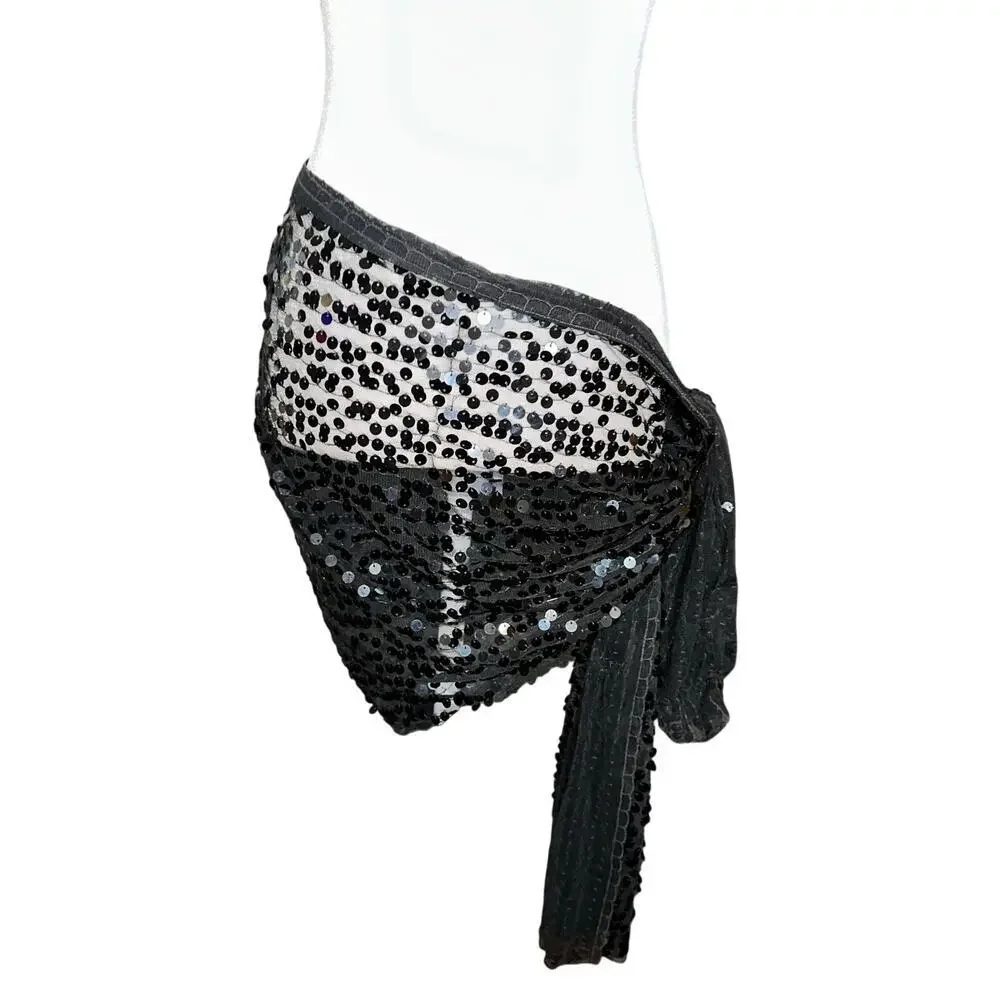 Vintage black sequin wrap